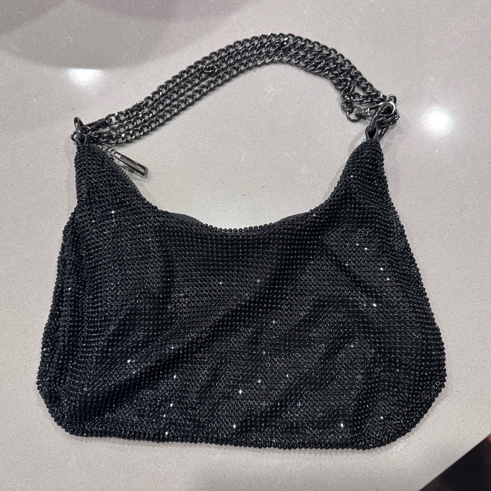 Anthropologie Crescent Rhinestone Bag - Picture 3 of 8